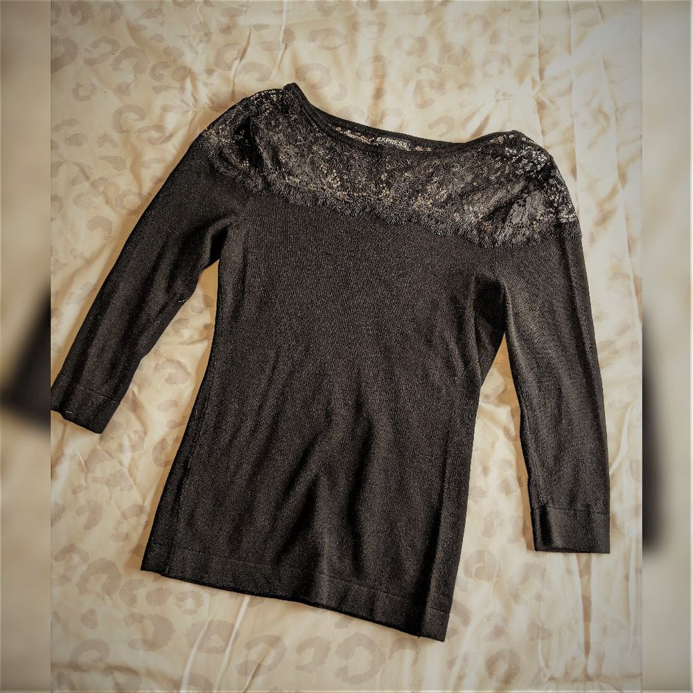 *Black Knit Blouse by Express- Size XS